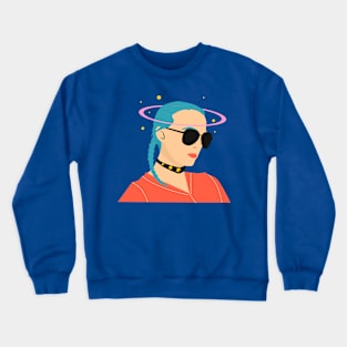 Blue Girl Hair Crewneck Sweatshirt